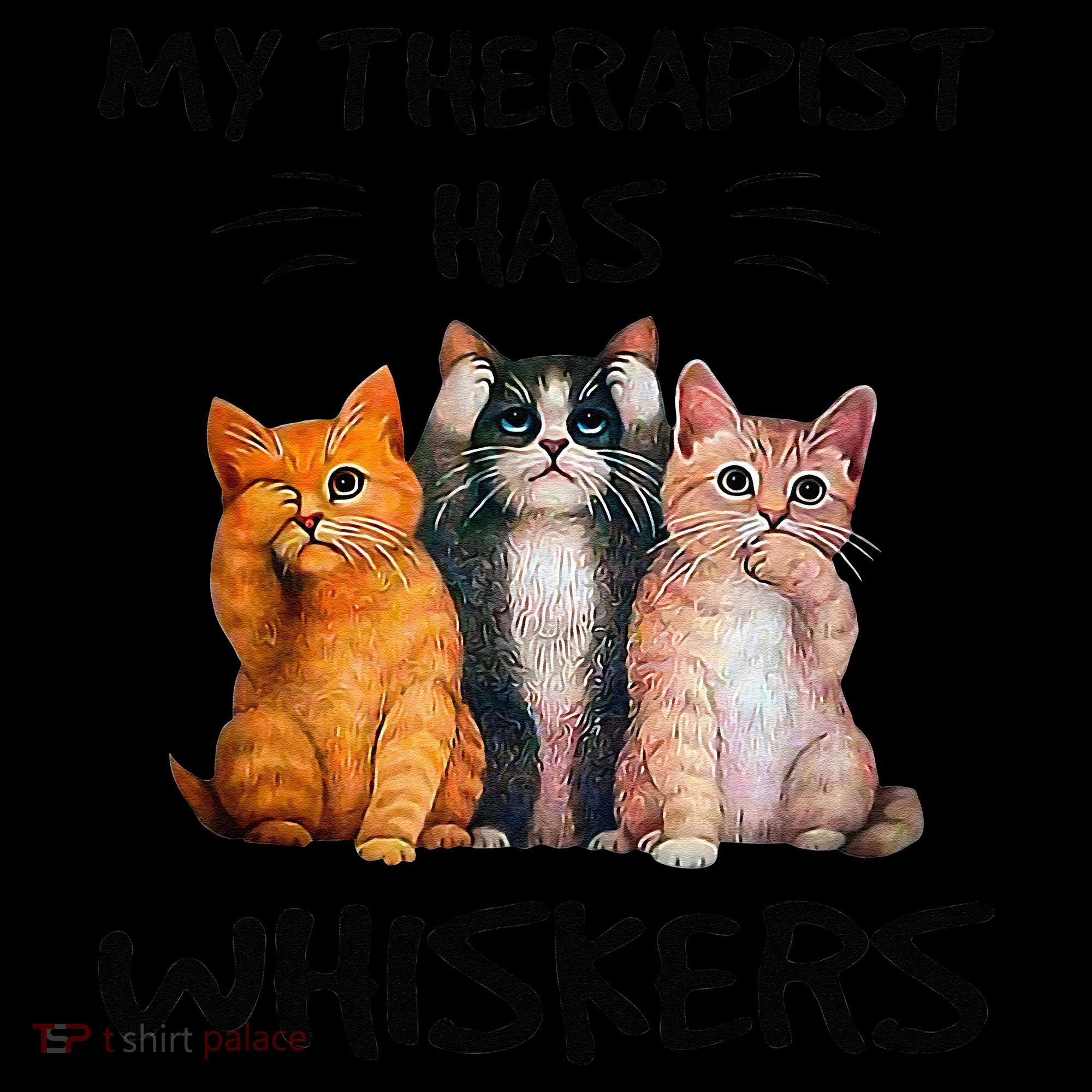My Therapist Has Whiskers Funny Cat Lovers Women's Long Sleeve Shirt