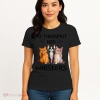 My Therapist Has Whiskers Funny Cat Lovers Women's T-Shirt thumb 4