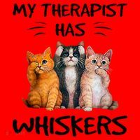 My Therapist Has Whiskers Funny Cat Lovers Santa Hat thumb 1