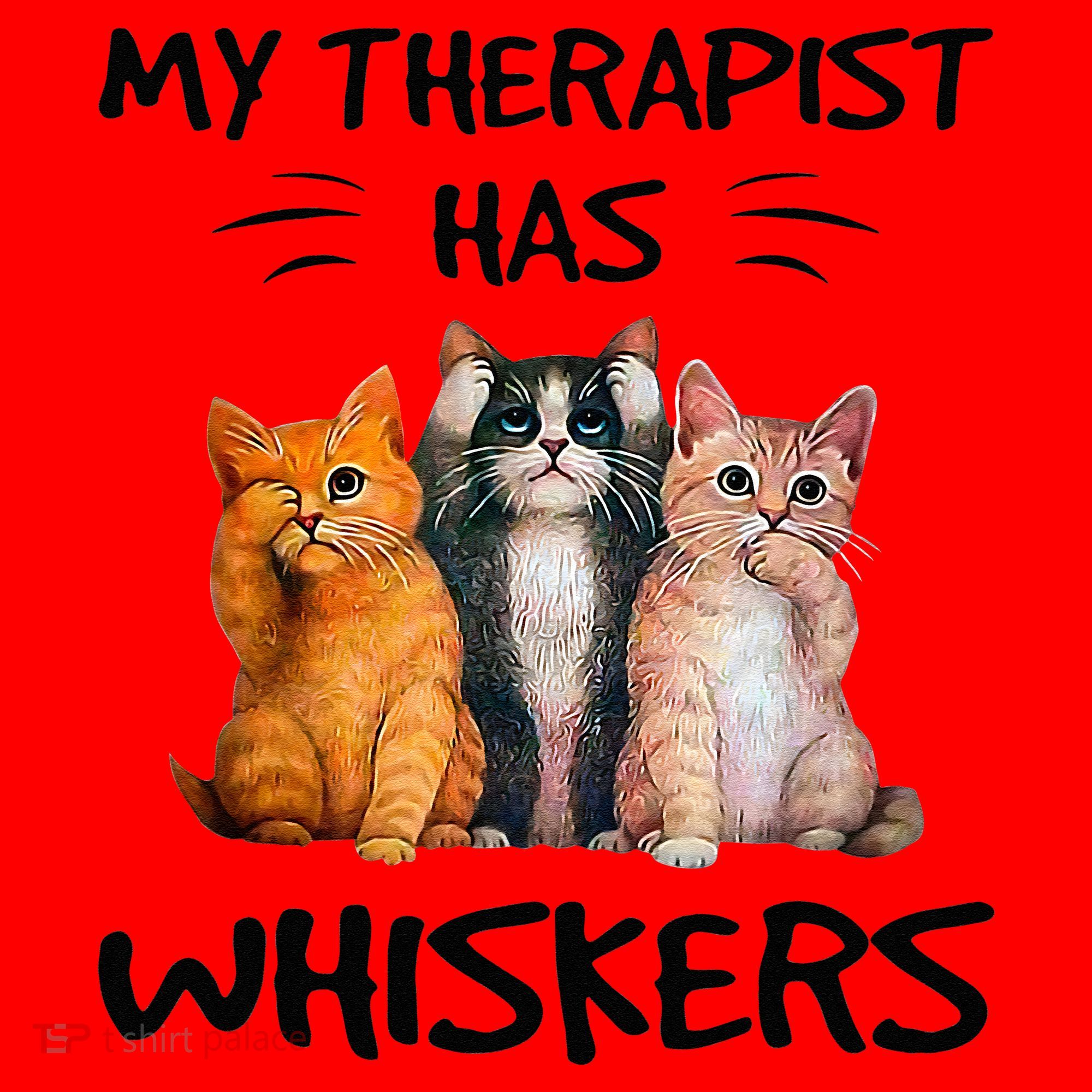 My Therapist Has Whiskers Funny Cat Lovers Santa Hat