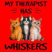 My Therapist Has Whiskers Funny Cat Lovers Santa Hat thumb 1