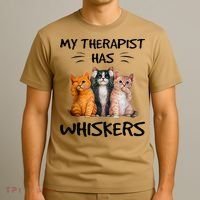 My Therapist Has Whiskers Funny Cat Lovers T-Shirt thumb 3