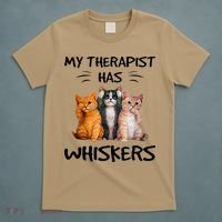 My Therapist Has Whiskers Funny Cat Lovers T-Shirt thumb 5