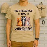 My Therapist Has Whiskers Funny Cat Lovers T-Shirt thumb 6