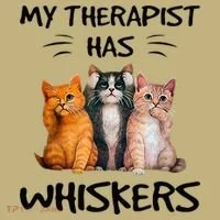 My Therapist Has Whiskers Funny Cat Lovers Kids T-Shirt thumb 2