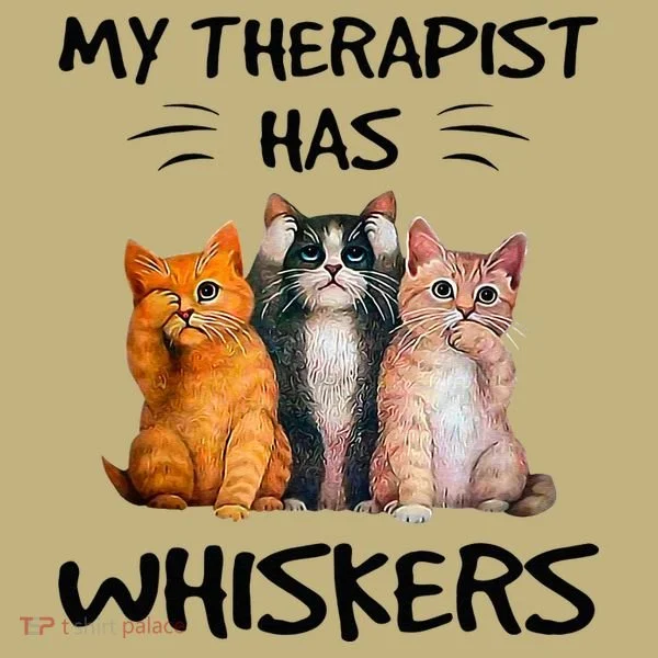 My Therapist Has Whiskers Funny Cat Lovers Kids T-Shirt