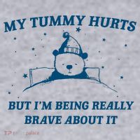 My Tummy Hurts Funny Bear Retro Cartoon Meme Old Cartoon Women's Sweatshirt thumb 2