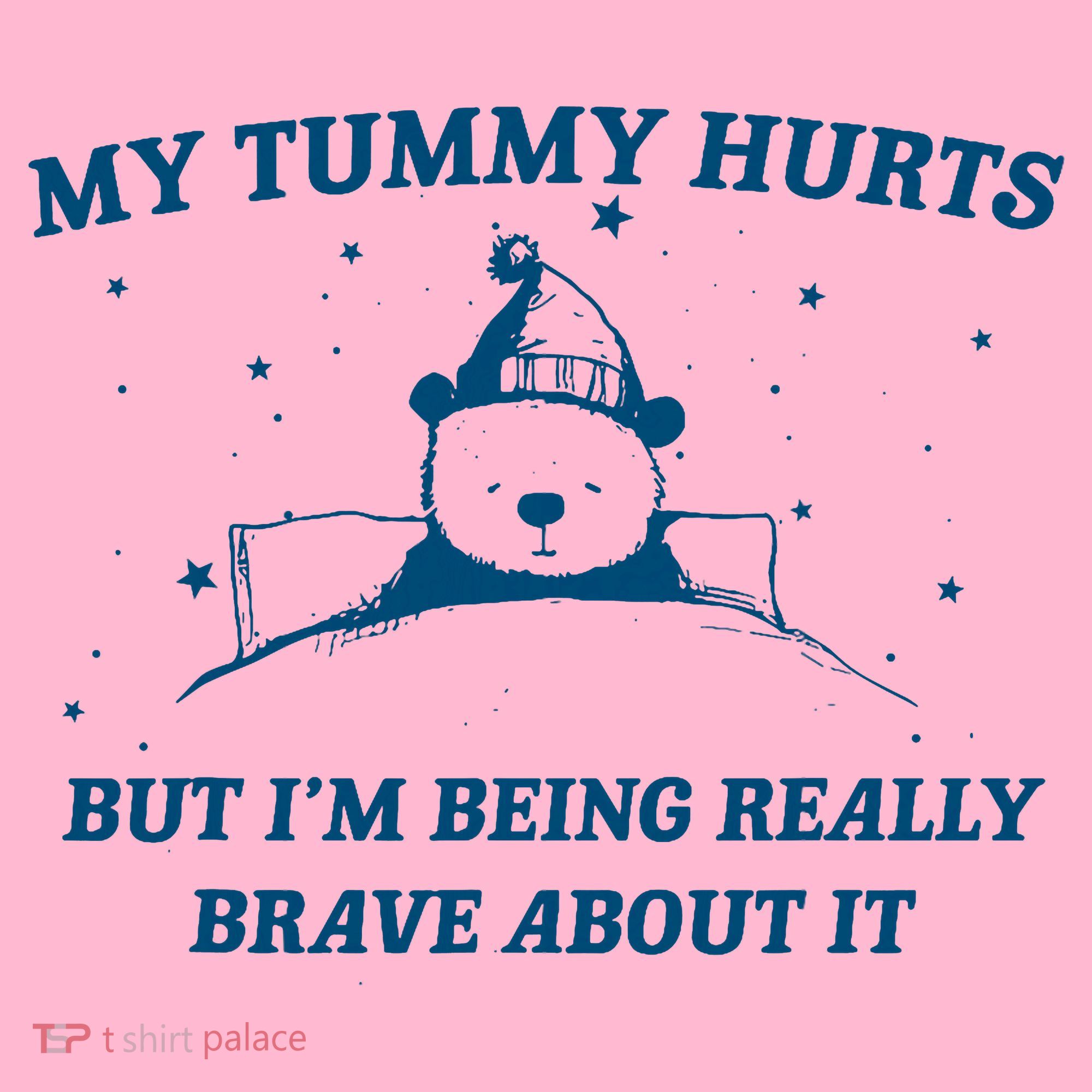 My Tummy Hurts Funny Bear Retro Cartoon Meme Old Cartoon Coaster