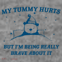 My Tummy Hurts Funny Bear Retro Cartoon Meme Old Cartoon Toddler Hoodie thumb 2