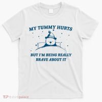 My Tummy Hurts Funny Bear Retro Cartoon Meme Old Cartoon T-Shirt thumb 0