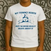 My Tummy Hurts Funny Bear Retro Cartoon Meme Old Cartoon T-Shirt thumb 3