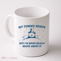 My Tummy Hurts Funny Bear Retro Cartoon Meme Old Cartoon Coffee Mug thumb 0