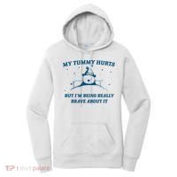 My Tummy Hurts Funny Bear Retro Cartoon Meme Old Cartoon Women's Hoodie thumb 0