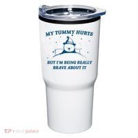 My Tummy Hurts Funny Bear Retro Cartoon Meme Old Cartoon Tumbler thumb 0