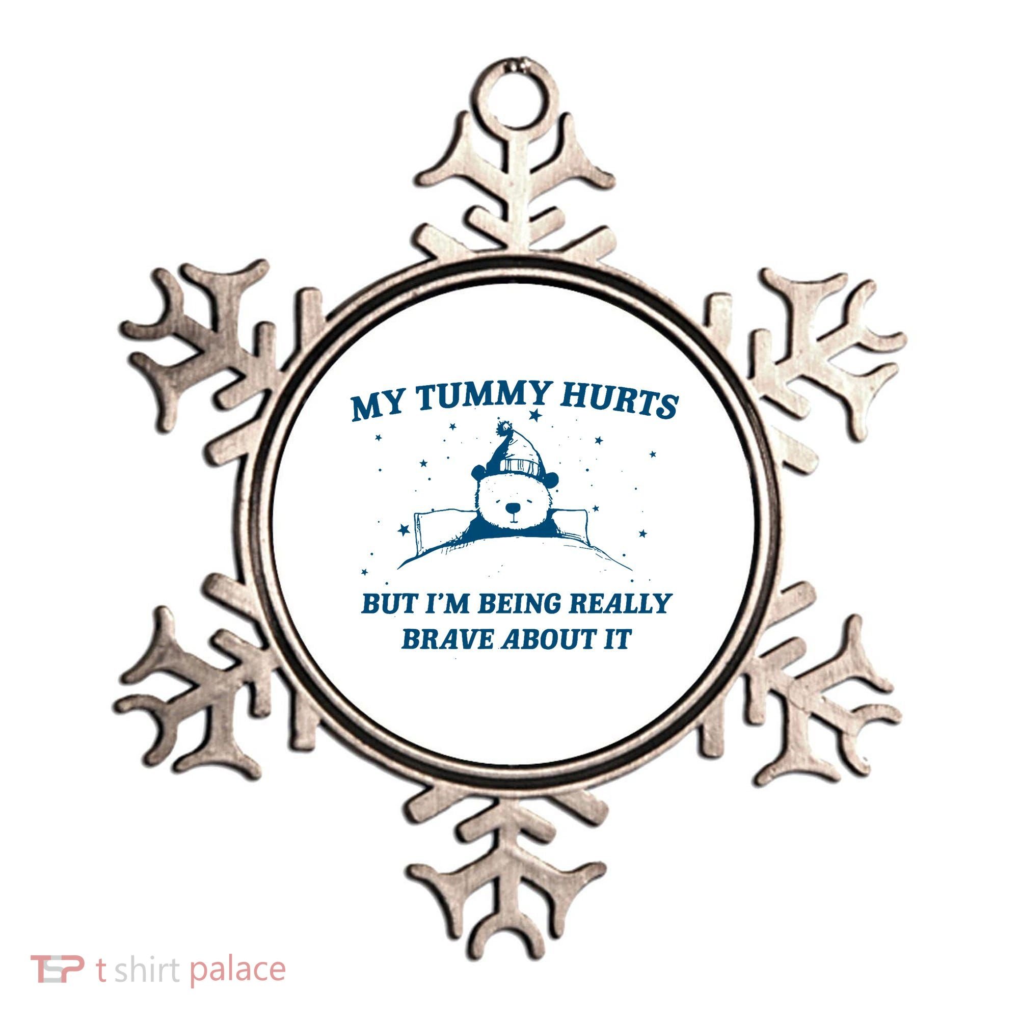 My Tummy Hurts Funny Bear Retro Cartoon Meme Old Cartoon Ornament