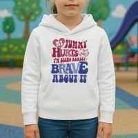My Tummy Hurts Tummy Ache Survivor Kids Hoodie thumb 3