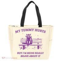 My Tummy Hurts Raccoon Tote Bag thumb 0