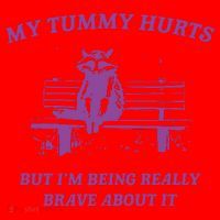 My Tummy Hurts Raccoon Santa Hat thumb 1