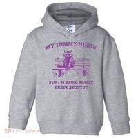 My Tummy Hurts Raccoon Toddler Hoodie thumb 0