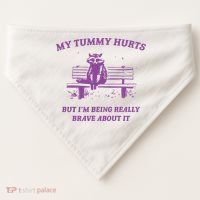 My Tummy Hurts Raccoon USA-Made Doggie Bandana thumb 0