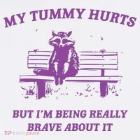 My Tummy Hurts Raccoon Women's Long Sleeve Shirt thumb 2