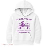 My Tummy Hurts Raccoon Kids Hoodie thumb 0