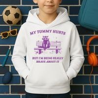 My Tummy Hurts Raccoon Kids Hoodie thumb 2