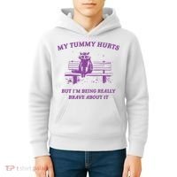 My Tummy Hurts Raccoon Kids Hoodie thumb 4