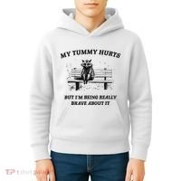 My Tummy Hurts But IM Being Brave About It Kids Hoodie thumb 4