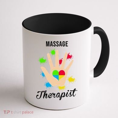 Massage Therapist Handprint Coffee Mug back