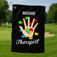 Massage Therapist Handprint Golf Towel thumb 1