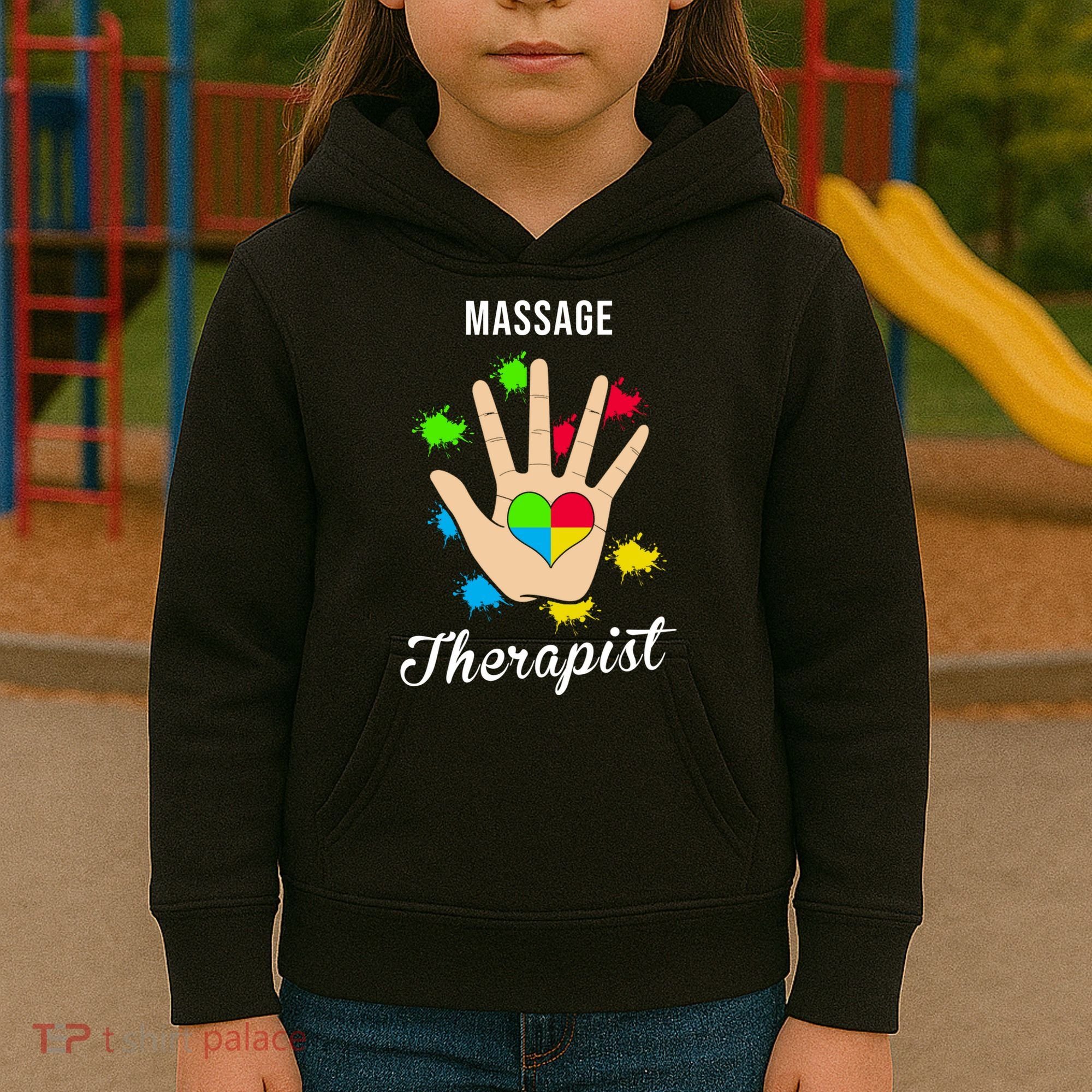 Massage Therapist Handprint Kids Hoodie