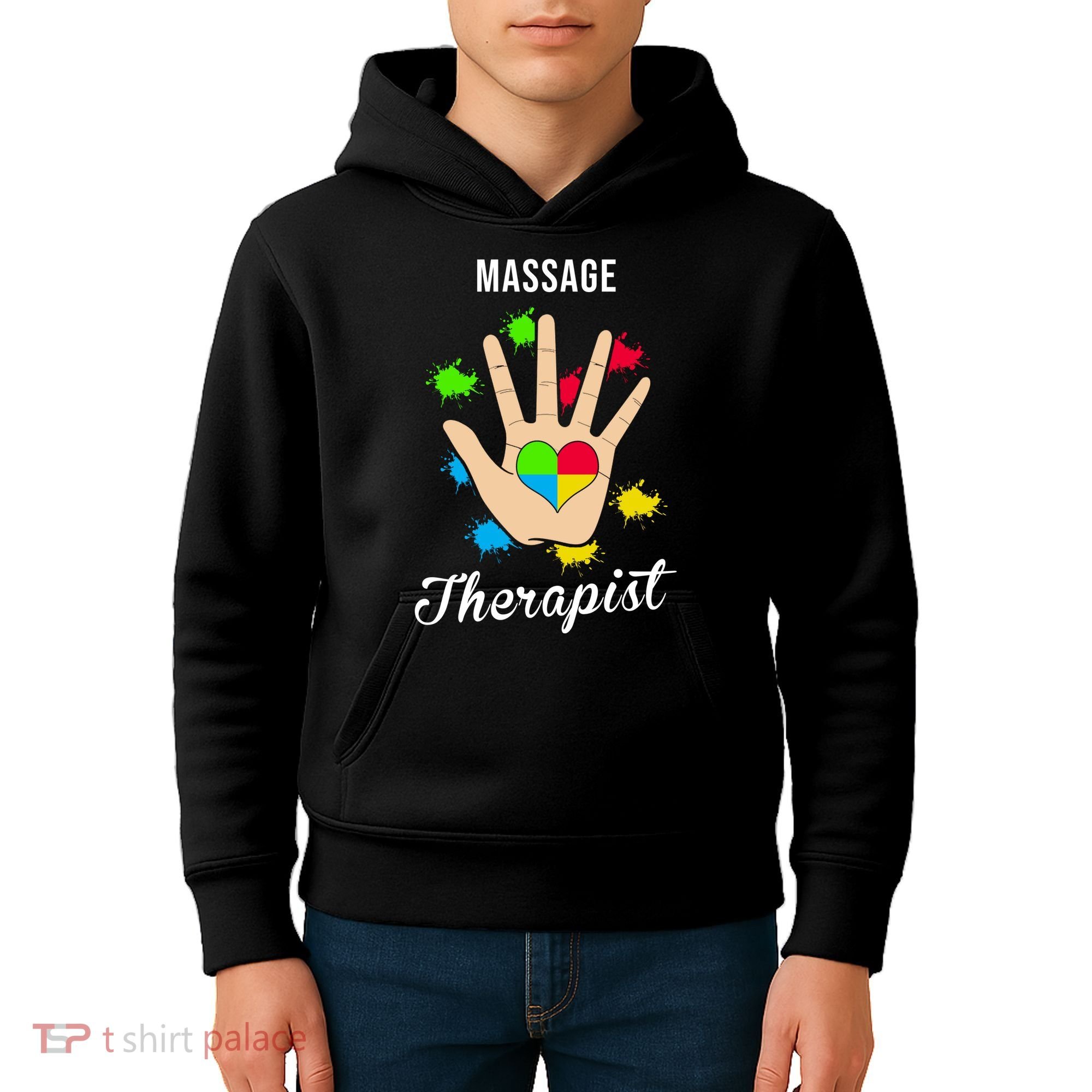 Massage Therapist Handprint Kids Hoodie