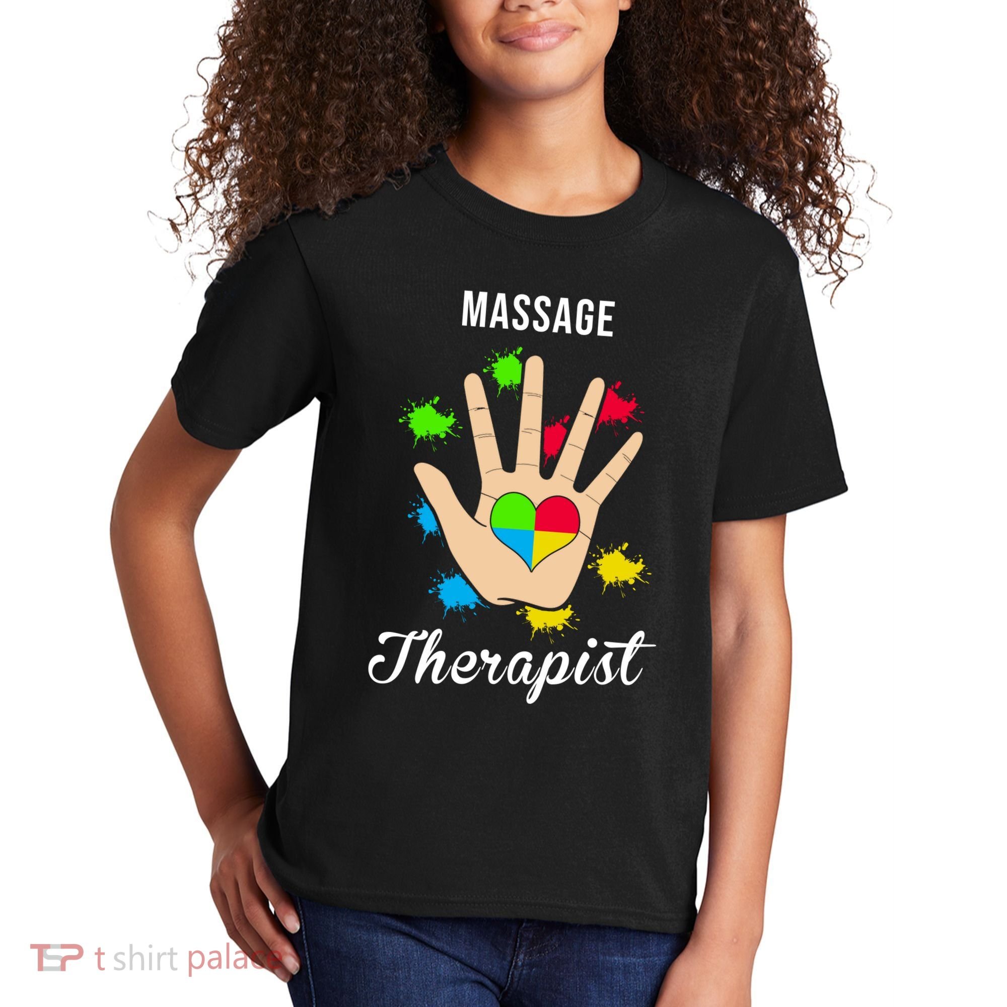 Massage Therapist Handprint Kids T-Shirt