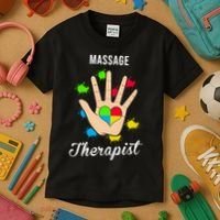 Massage Therapist Handprint Kids T-Shirt thumb 3