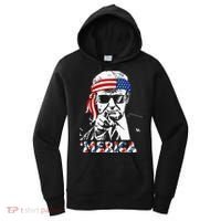 Merica Trump Happy 4th Of July Trump American Flag Women's Hoodie thumb 0