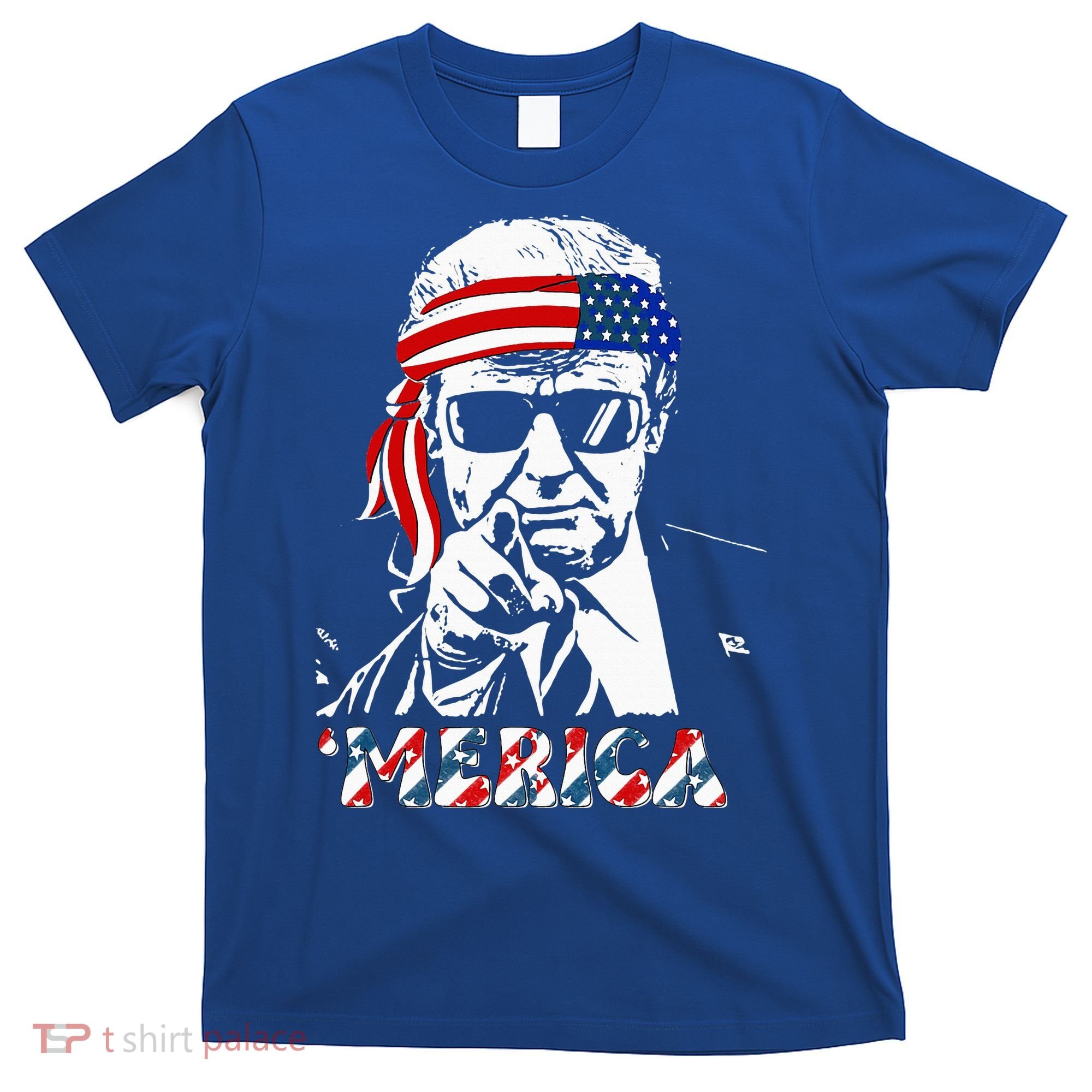 Merica Trump Happy 4th Of July Trump American Flag T-Shirt