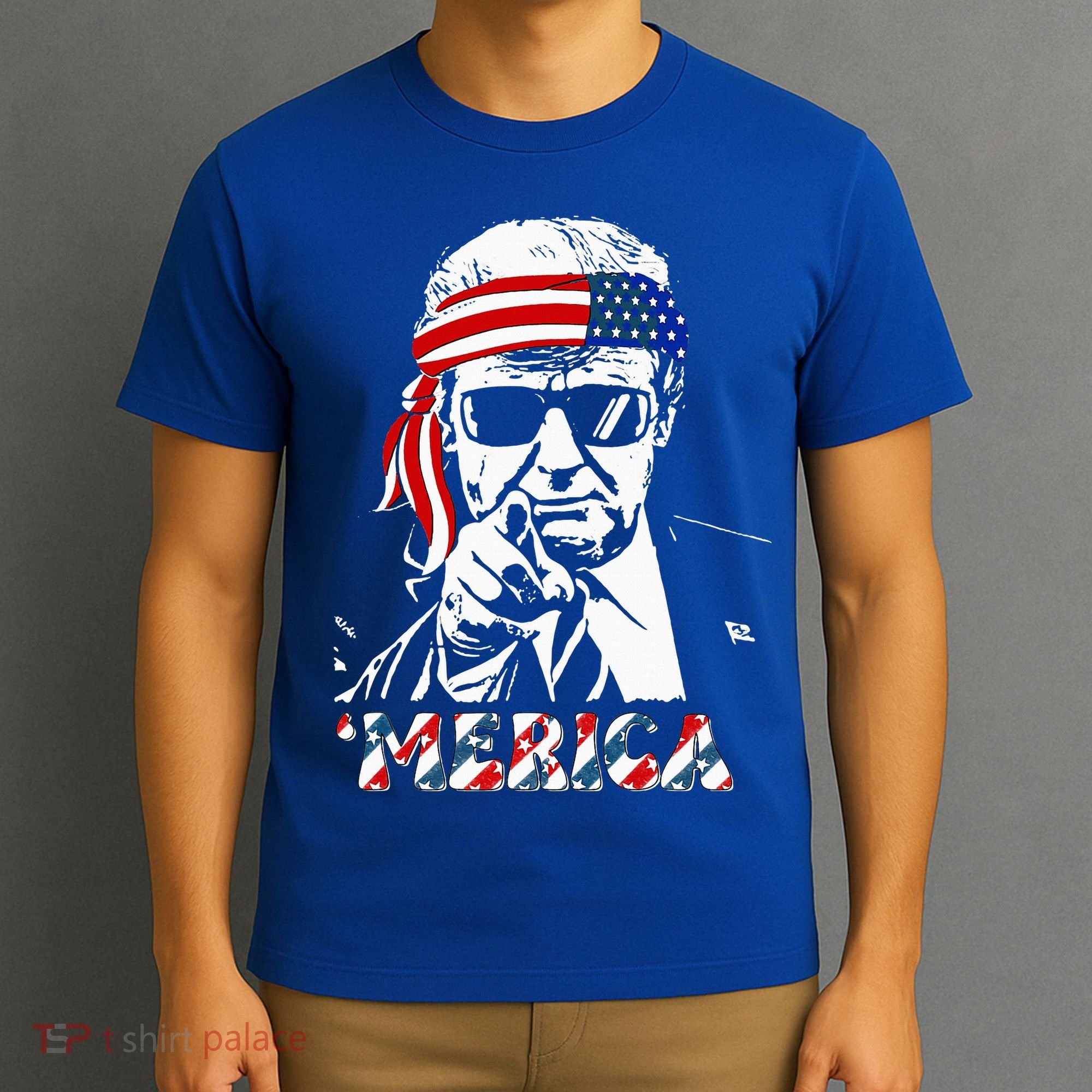 Merica Trump Happy 4th Of July Trump American Flag T-Shirt