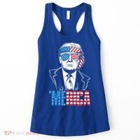 Merica Trump Happy 4th Of July Trump American Flag Women's Tank Top thumb 0