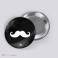 Mustache Trendy Hipster Funny Handlebar Mustache Button thumb 0