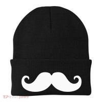 Mustache Trendy Hipster Funny Handlebar Mustache Beanie thumb 0