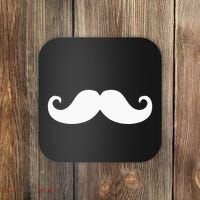 Mustache Trendy Hipster Funny Handlebar Mustache Coaster thumb 0
