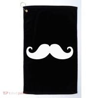 Mustache Trendy Hipster Funny Handlebar Mustache Golf Towel thumb 0