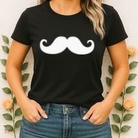 Mustache Trendy Hipster Funny Handlebar Mustache Women's T-Shirt thumb 2