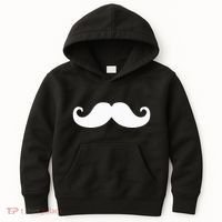 Mustache Trendy Hipster Funny Handlebar Mustache Kids Hoodie thumb 0