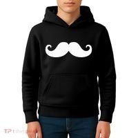 Mustache Trendy Hipster Funny Handlebar Mustache Kids Hoodie thumb 4