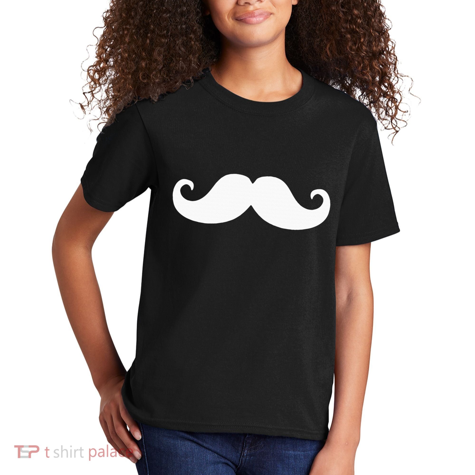 Mustache Trendy Hipster Funny Handlebar Mustache Kids T-Shirt