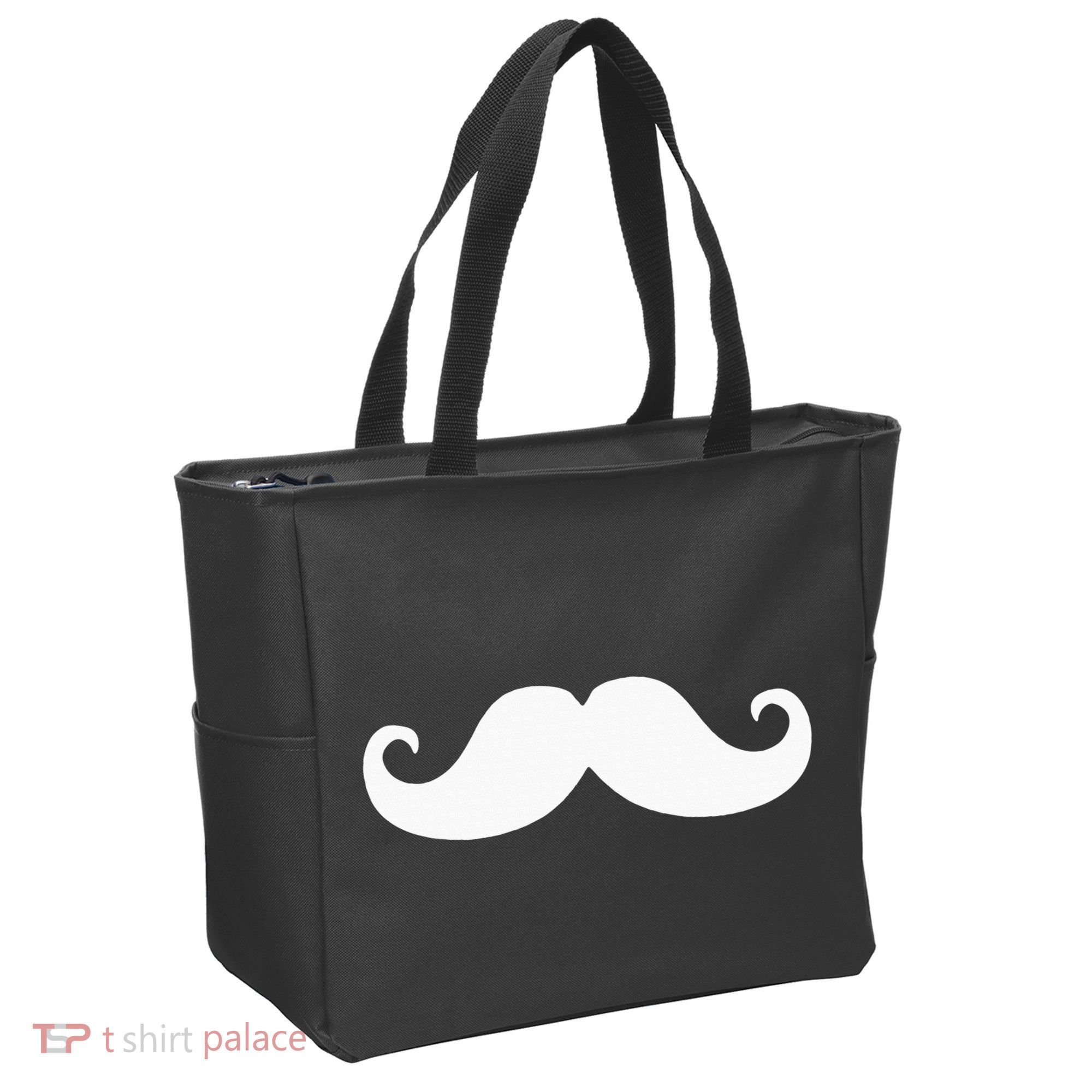 Mustache Trendy Hipster Funny Handlebar Mustache Tote Bag