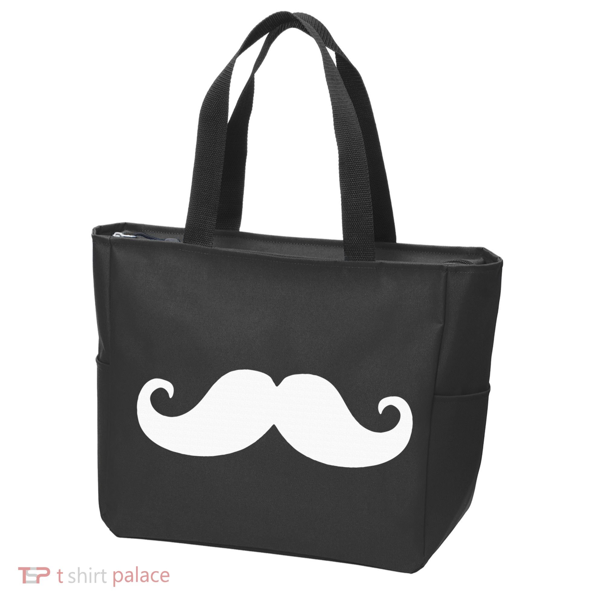 Mustache Trendy Hipster Funny Handlebar Mustache Tote Bag