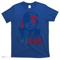 Merica Trump Happy 4th Of July Trump Patriot American Flag Gift T-Shirt thumb 0